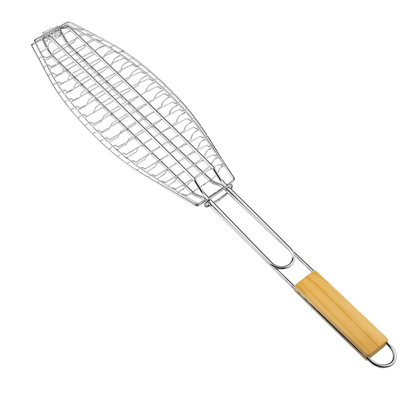 BQ-1178 Lengthening Grill Fish Mesh with Handle Barbecue Mesh