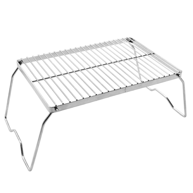 RQ-8112S Commercial Charcoal Portable Bbq Grill Stainless Steel Folding Barbecue Rack Oven