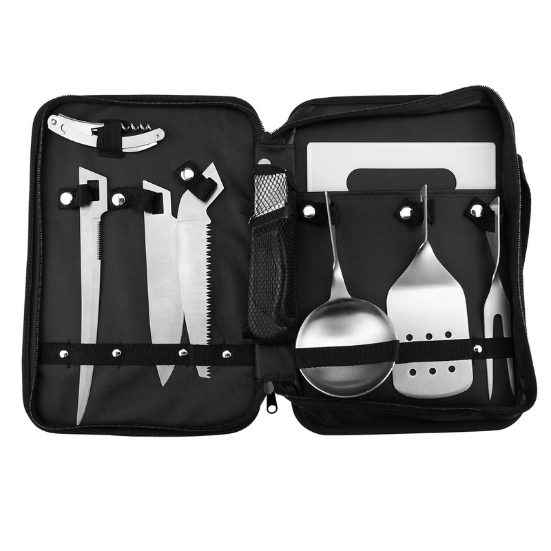 BS-3155A Camp Picnic Cooking Cutlery Tools Sets Stainless Steel Bbq Utensils Set
