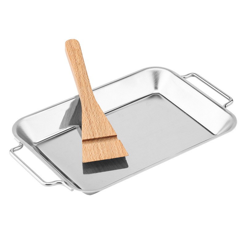 BT-5133 New Style Mini Stainless Steel Cheese Grill Pan With Small Wooden Spatula