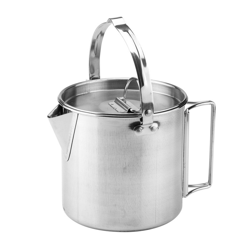 CT-8008 Outdoor Drinking Cooking Cookware Camping Hanging Pot Stainless Steel Teakettle