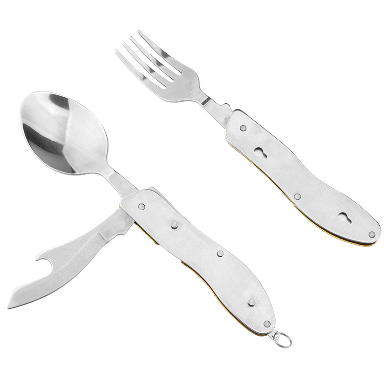 CT-8021 Camping Absolutely Outdoor Lightweight Folding Tableware Tools Spoon Fork Knife