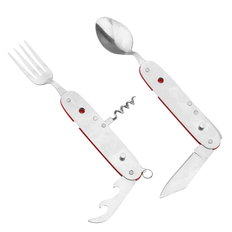 CT-8022 Multi Tools Kitchen Utensil Stainless Steel Folding Tableware For Camping
