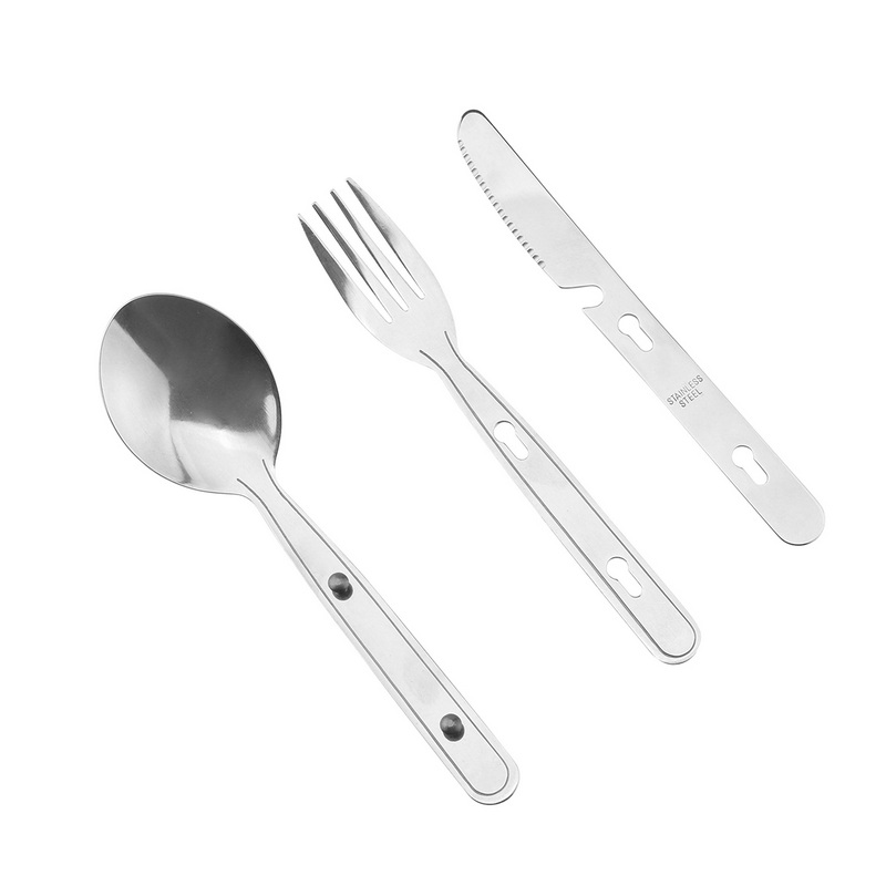 CT-8031 Outdoor Travel Folding Tableware 3 In 1 Cutlery Set