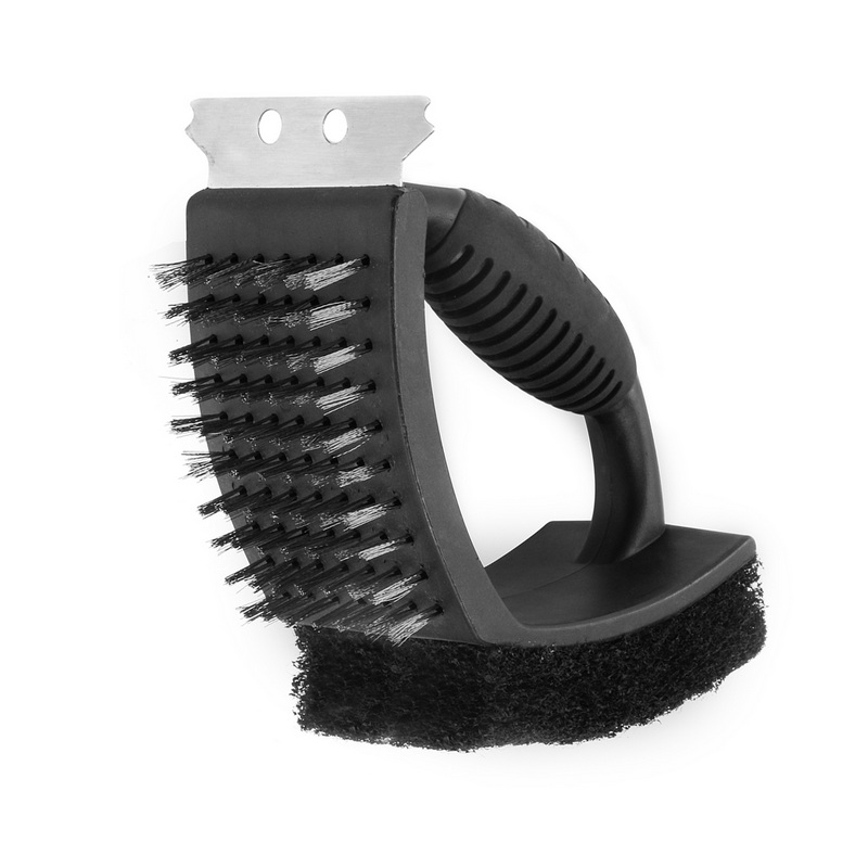 BQ-6104 steel wire High Quality BBQ Cleaning Brush Tools Cleaning Barbecue Grill Scraper Brush For Cleaning