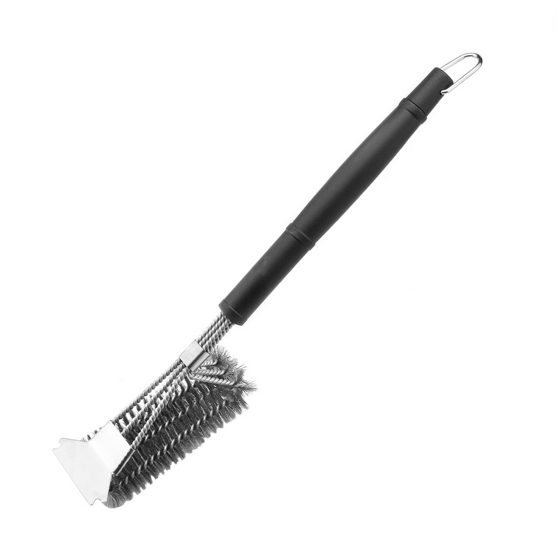 BQ-6125 steel wire Stainless Steel Wire Barbecue Cleaning Brush Steam Cleaner Grill Bbq Brush For Grill