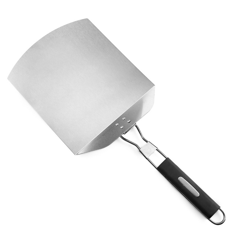 PS-2023 10 Inch Stainless Steel Round Pizza Peeler Shovel Square Pizza Cutter For BBQ Or Oven