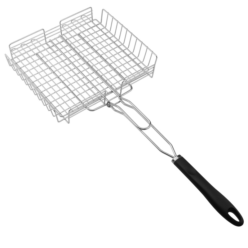 BQ-1217 Stainless Steel Weld Mesh BBQ Grill Mesh Basket Barbecue Wire Net For BBQ