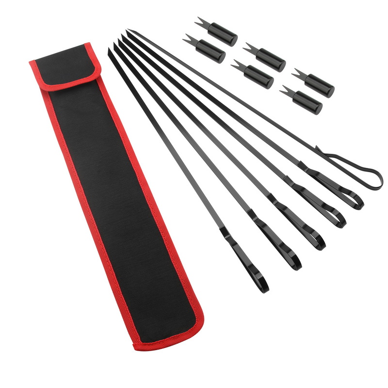 BS-3125 High Quality BBQ Grilling Accessories Tools Flat Meat Barbecue Skewers Set