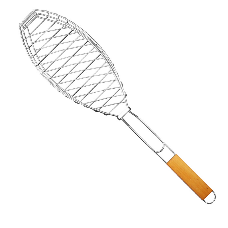 Wood Handle BBQ Fish Mesh