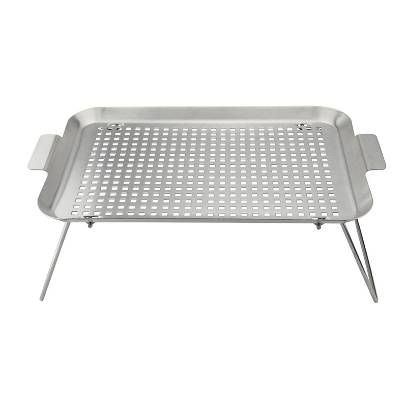 RQ-8124-M Hot Sale Stainless Steel Bbq Grilling Topper Barbecue Accessories Bbq Grill Pan