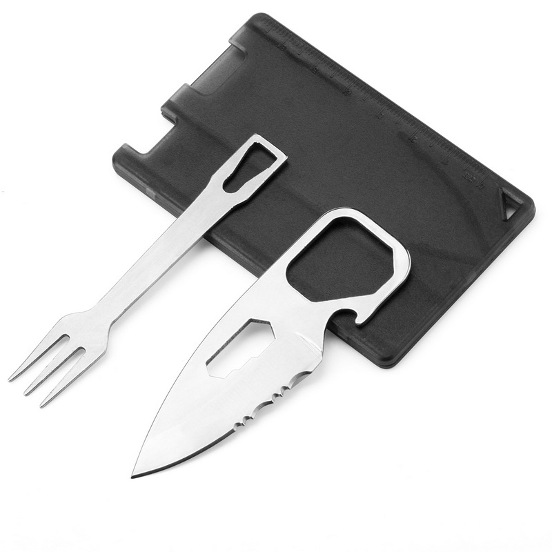 PT-8826 Black Outdoor Small Camping Multi Tools Survival Portable Multifunction Card