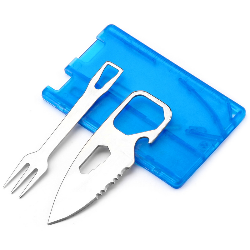 PT-8826 Blue Hot Selling Portable  Multi Tool Stainless Steel Outdoor Tableware Camping