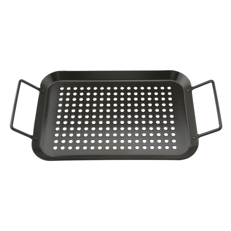 BT-5142 Outdoor Barbecue Square Grilling Basket Non Stick Bbq Topper Tray