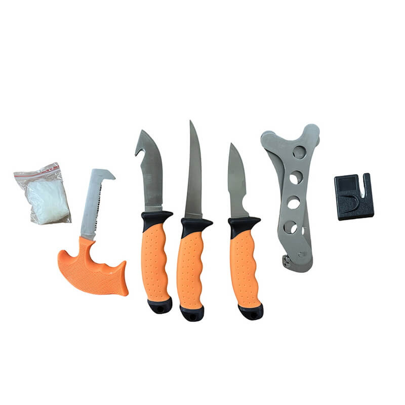 FK-1584 6 Piece Packable Processing Knife Set Fishing Knives Set with Butchers Apron