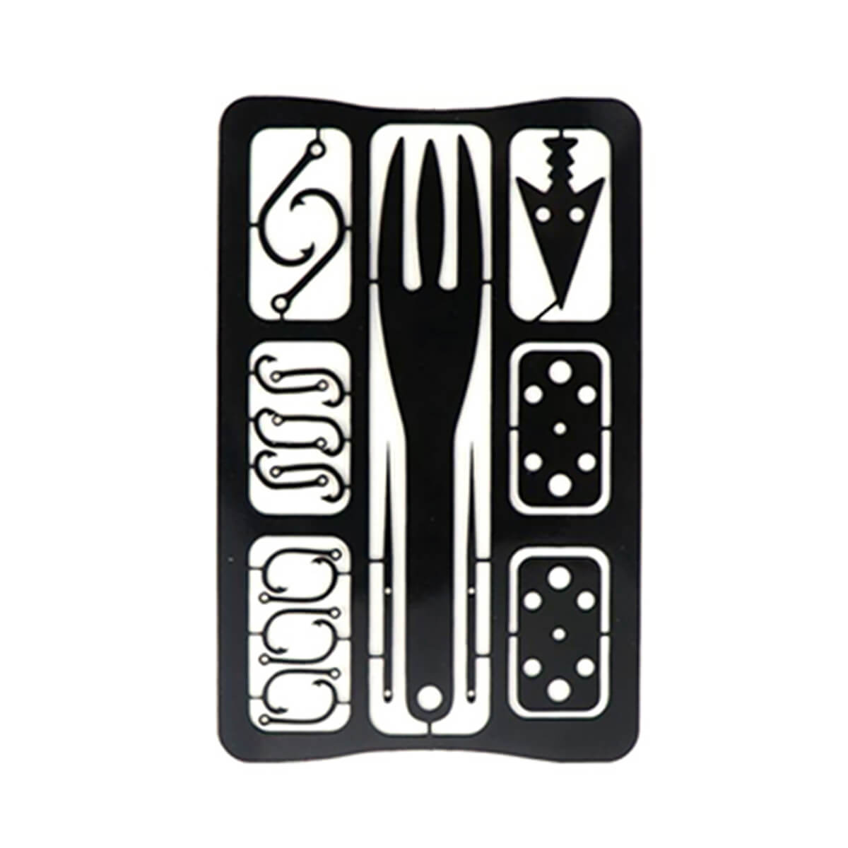 PT-8813 Black Outdoor Portable Multi Function Camping Survival Tool Fish Card