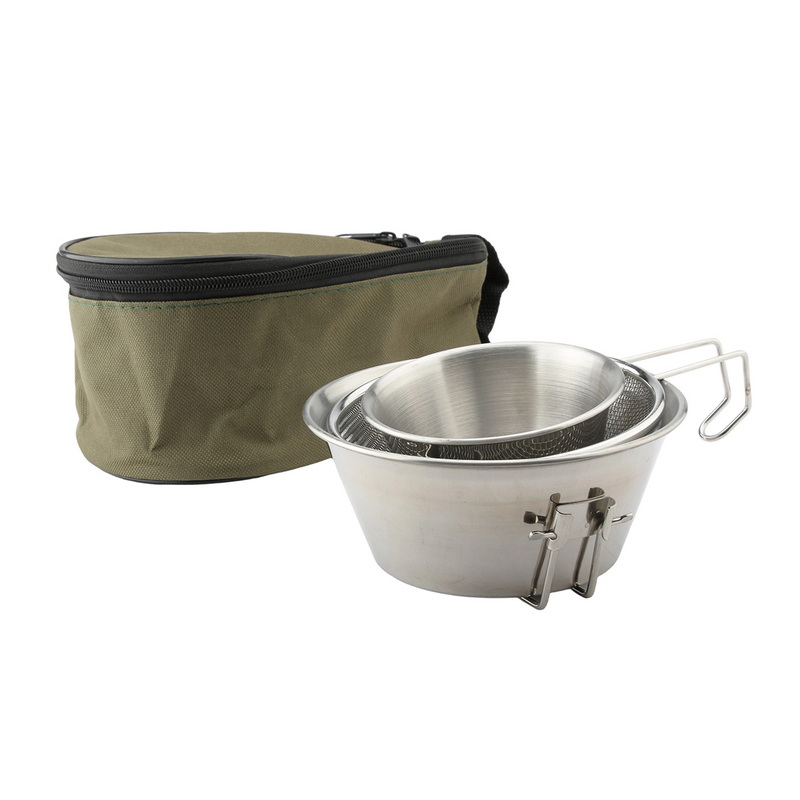 NB-1667 Wholesale Korean Outdoor Camping Measuring Cup Stainless Steel Measuring Cup Bowl Set