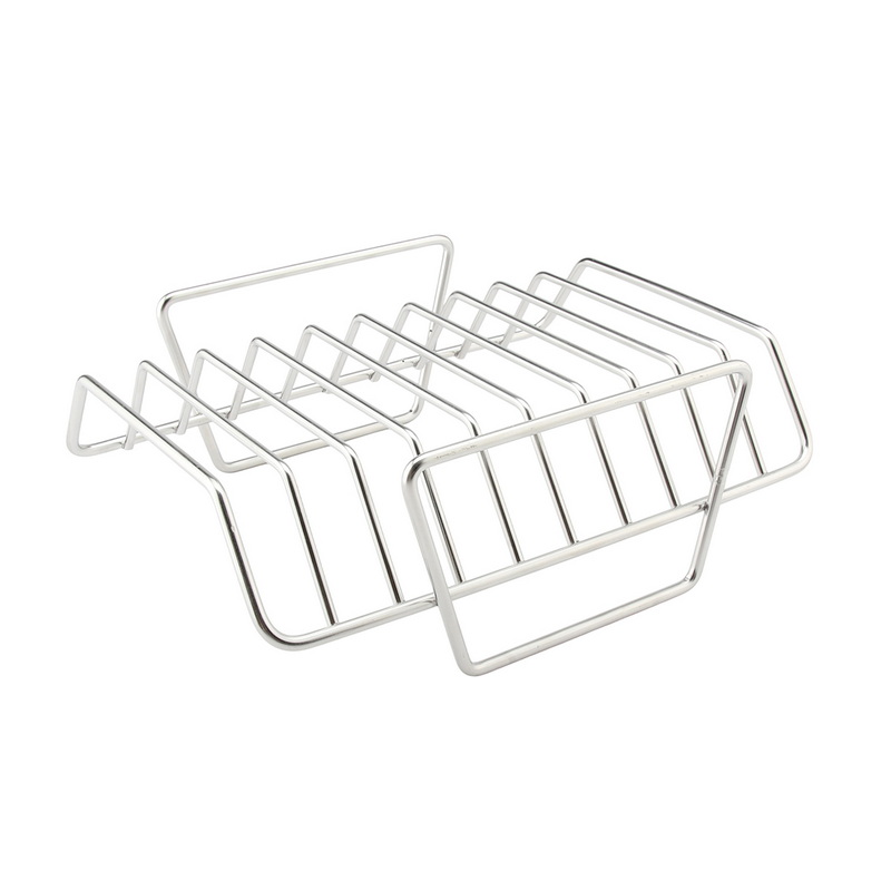NB-1669 Grilling and Smoking Stainless Steel Rib Roast Rack Dual-Purpose Turkey Chicken Roasting Rack