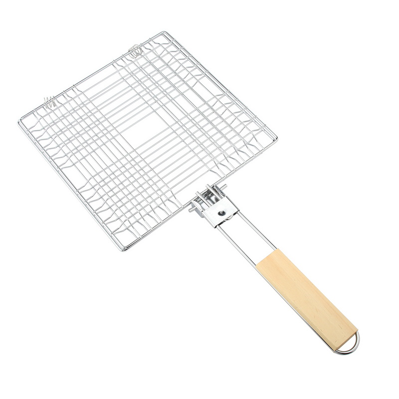 NB-1672 Grilling Foldable Cooking Tool Mesh Wire Basket Outdoor Grilling Accessory Charcoal Bbq Mesh