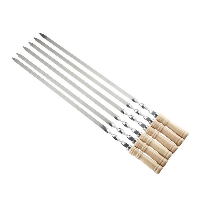 Premium Stainless Steel BBQ Skewers Set Heat-Resistant Reusable Kabob Skewers for Outdoor Grilling