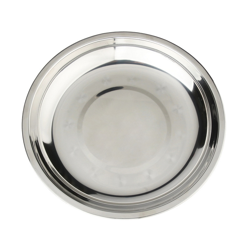 CT-8075-L Unbreakable Serving tableware Rust-Proof Stainless Steel Plate for All Adventures
