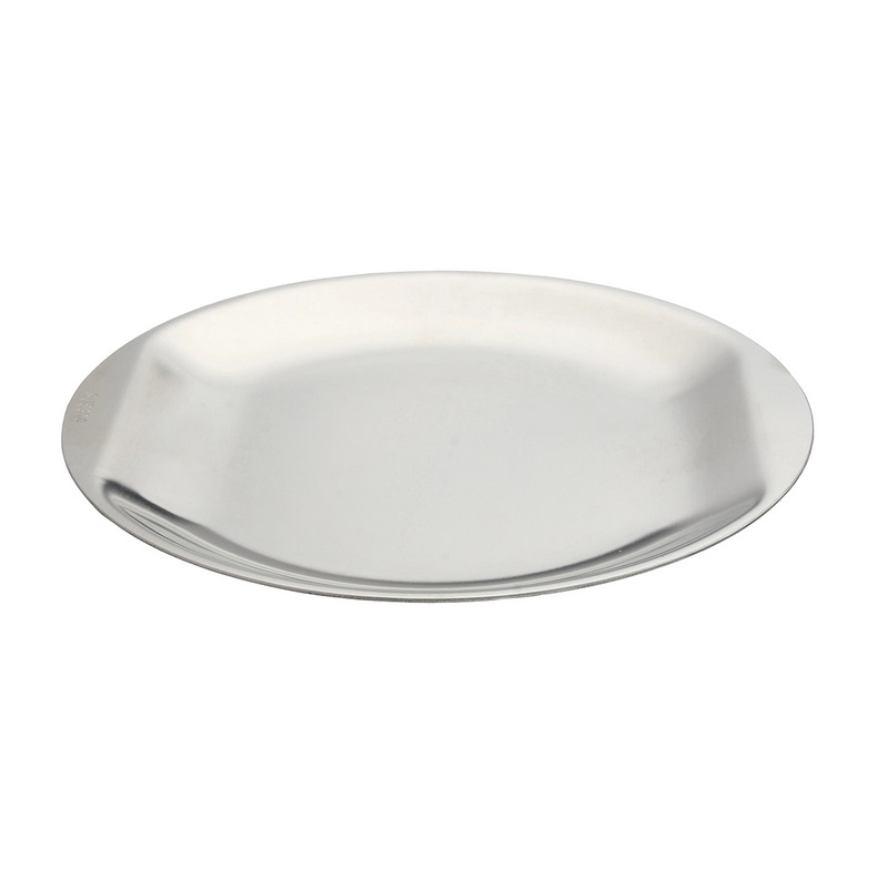 CT-8076 Lightweight Stainless Steel Camping Plate Durable Polished Dinner Plate for Outdoor