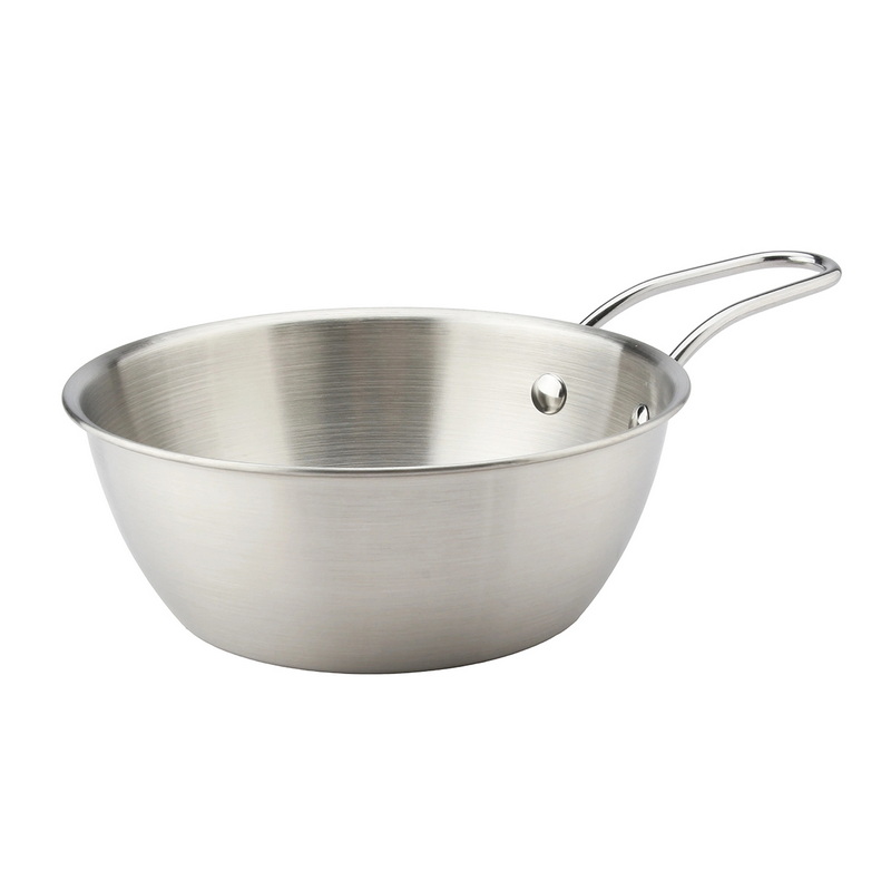CT-8079-S Stainless Steel Hiking Bowl with Handle – Lightweight & Durable for Camping Meals