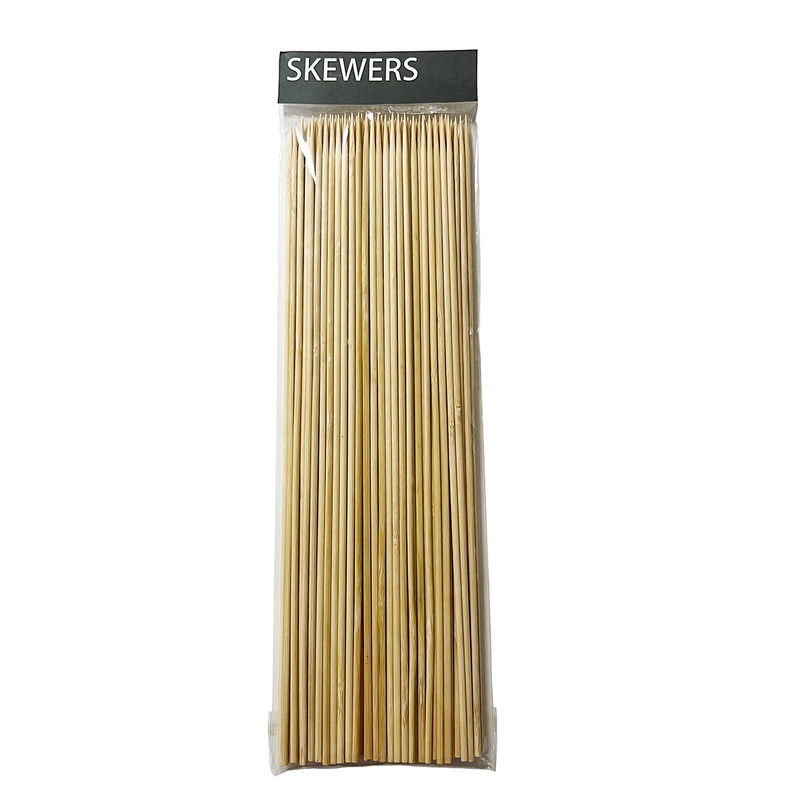 SK-2125 Round Bamboo BBQ Skewers Disposable Eco-Friendly 100PCS Grilling Sticks for Outdoor Barbecues